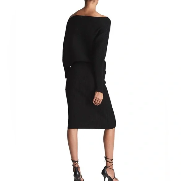 Reiss Black Off-Shoulder Maxi Dress - Picture 2 of 4